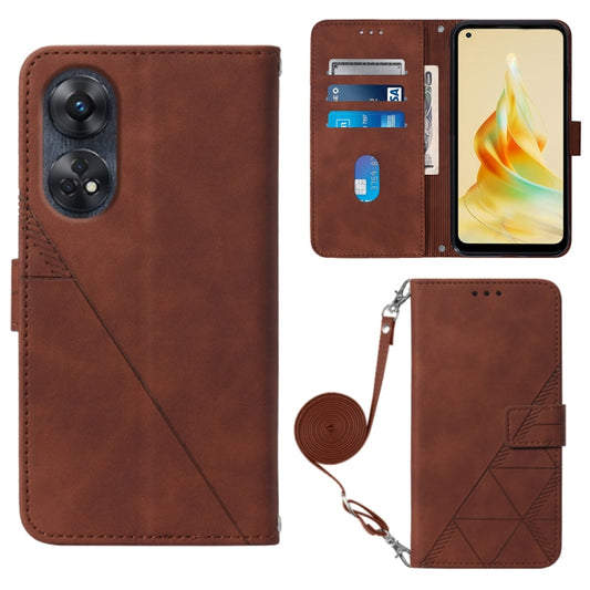 For OPPO Reno 8T 4G Global Crossbody 3D Embossed Flip Leather Phone Case(Brown) by buy2fix