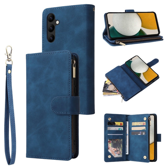 For Samsung Galaxy A34 5G Multifunctional Multi-Card Wallet Phone Leather Case(Blue)