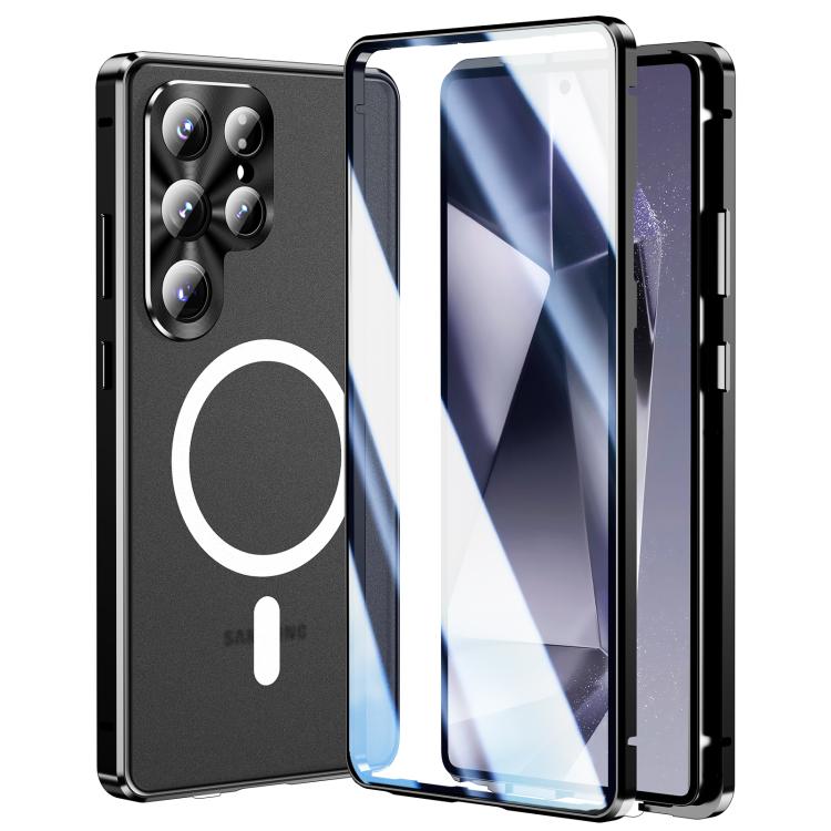 For Samsung Galaxy S25 Ultra 5G HD Full Cover Magsafe Magnetic Metal Tempered Glass Phone Case(Black) - Galaxy S25 Ultra 5G Cases by buy2fix | Online Shopping UK | buy2fix