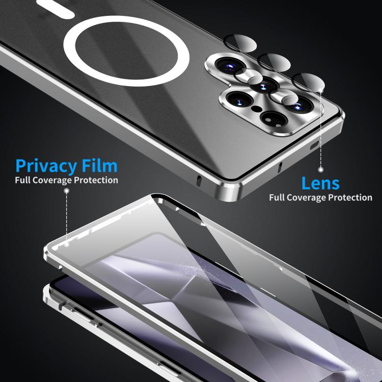For Samsung Galaxy S25 Ultra 5G HD Full Cover Magsafe Magnetic Metal Tempered Glass Phone Case(Black) - Galaxy S25 Ultra 5G Cases by buy2fix | Online Shopping UK | buy2fix