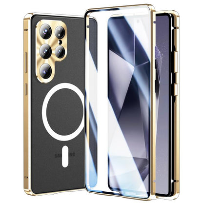 For Samsung Galaxy S25 Ultra 5G HD Full Cover Magsafe Magnetic Metal Tempered Glass Phone Case(Gold) - Galaxy S25 Ultra 5G Cases by buy2fix | Online Shopping UK | buy2fix