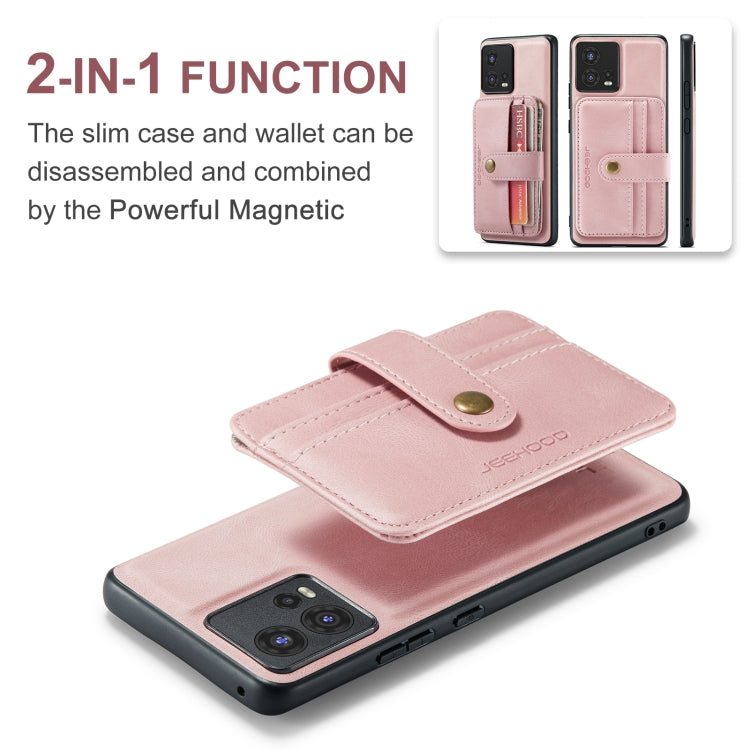 For Motorola Moto S30 Pro JEEHOOD RFID Blocking Anti-Theft Magnetic PU Phone Case(Pink) - Motorola Cases by JEEHOOD | Online Shopping UK | buy2fix