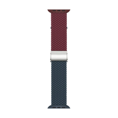 Nylon Braided Stitching Buckle Watch Band For Apple Watch Ultra 49mm&Watch Ultra 2 49mm / Series 9&8&7 45mm / SE 3&SE 2&6&SE&5&4 44mm / 3&2&1 42mm(Wine Red Deep Blue) by buy2fix