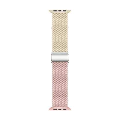 Nylon Braided Stitching Buckle Watch Band For Apple Watch Ultra 49mm&Watch Ultra 2 49mm / Series 9&8&7 45mm / SE 3&SE 2&6&SE&5&4 44mm / 3&2&1 42mm(Starlight Sand Pink) by buy2fix