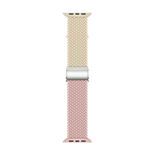 Nylon Braided Stitching Buckle Watch Band For Apple Watch Ultra 49mm&Watch Ultra 2 49mm / Series 9&8&7 45mm / SE 3&SE 2&6&SE&5&4 44mm / 3&2&1 42mm(Starlight Sand Pink) by buy2fix
