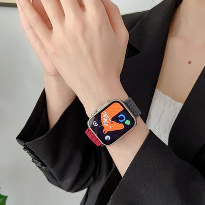 Nylon Braided Stitching Buckle Watch Band For Apple Watch Ultra 49mm&Watch Ultra 2 49mm / Series 9&8&7 45mm / SE 3&SE 2&6&SE&5&4 44mm / 3&2&1 42mm(Purple Starlight) by buy2fix