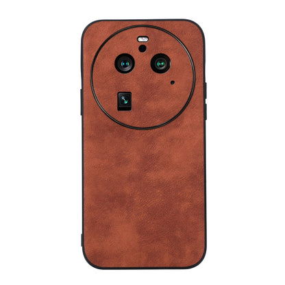 For OPPO Find X6 Pro Morocco Texture PU Phone Case(Brown) by buy2fix