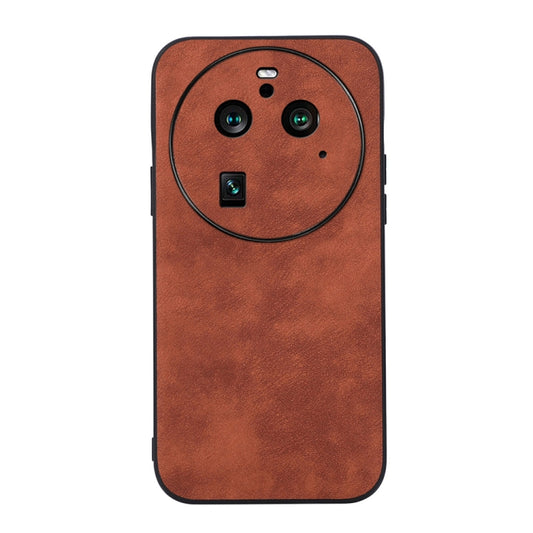 For OPPO Find X6 Pro Morocco Texture PU Phone Case(Brown) by buy2fix