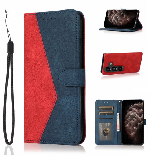 For Samsung Galaxy A35 5G Dual-color Stitching Leather Phone Case(Red Blue)