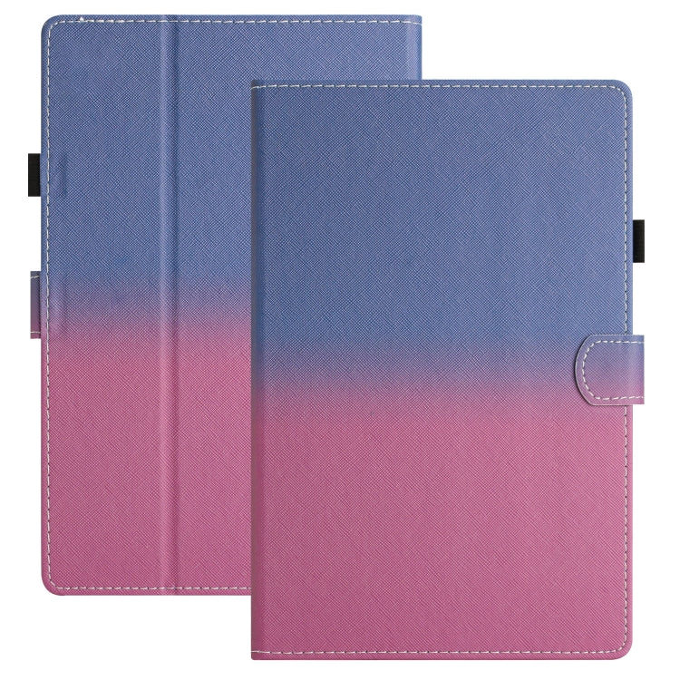 For 10 inch Universal Stitching Gradient Leather Tablet Case(Blue Rose) - 10 - 11 inch by buy2fix | Online Shopping UK | buy2fix