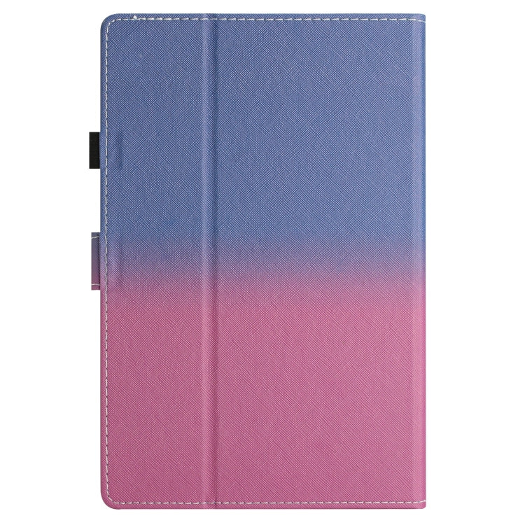 For 10 inch Universal Stitching Gradient Leather Tablet Case(Blue Rose) - 10 - 11 inch by buy2fix | Online Shopping UK | buy2fix