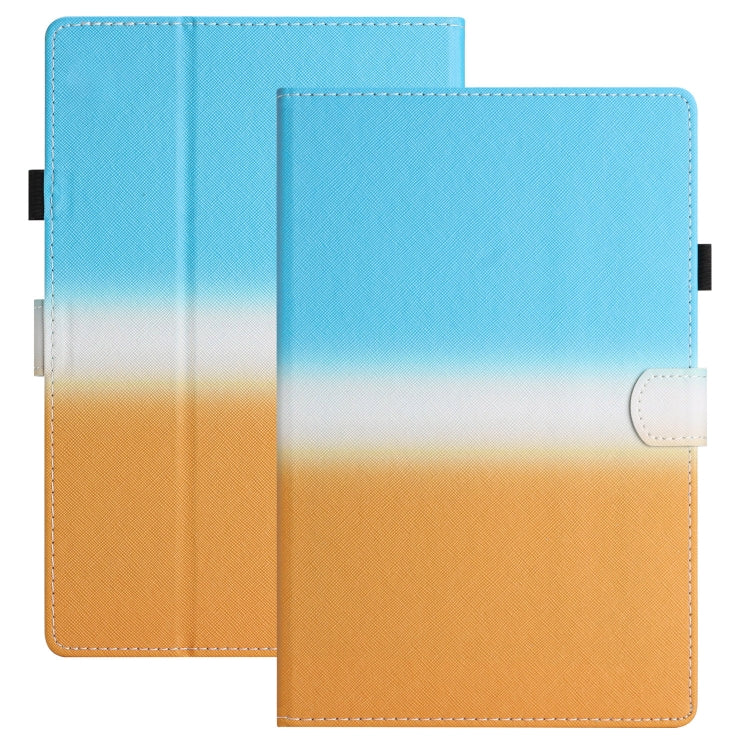 For 10 inch Universal Stitching Gradient Leather Tablet Case(Blue Orange) - 10 - 11 inch by buy2fix | Online Shopping UK | buy2fix