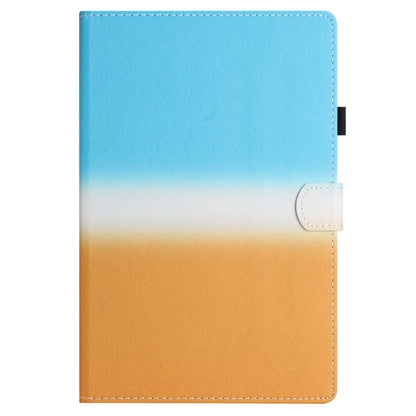 For 10 inch Universal Stitching Gradient Leather Tablet Case(Blue Orange) - 10 - 11 inch by buy2fix | Online Shopping UK | buy2fix