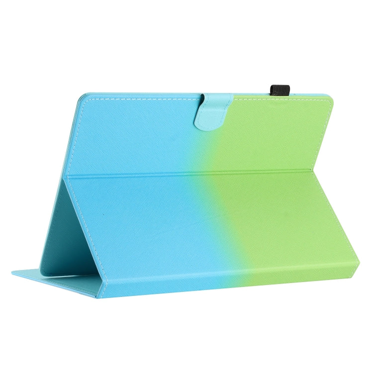 For 10 inch Universal Stitching Gradient Leather Tablet Case(Green Blue) - 10 - 11 inch by buy2fix | Online Shopping UK | buy2fix