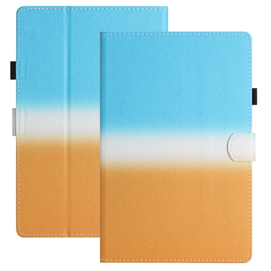 For 8 inch Universal Stitching Gradient Leather Tablet Case(Blue Orange) - 8 inch by buy2fix | Online Shopping UK | buy2fix