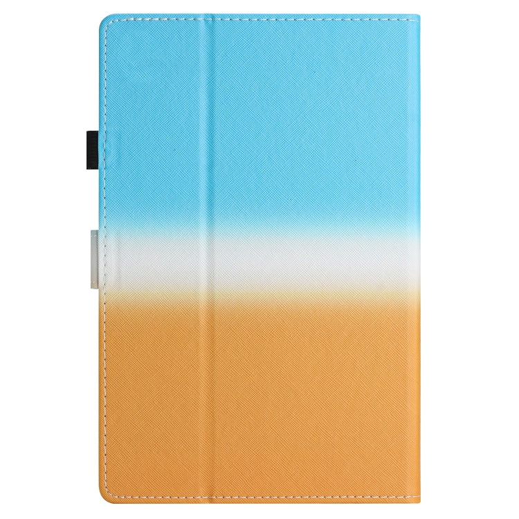 For 8 inch Universal Stitching Gradient Leather Tablet Case(Blue Orange) - 8 inch by buy2fix | Online Shopping UK | buy2fix