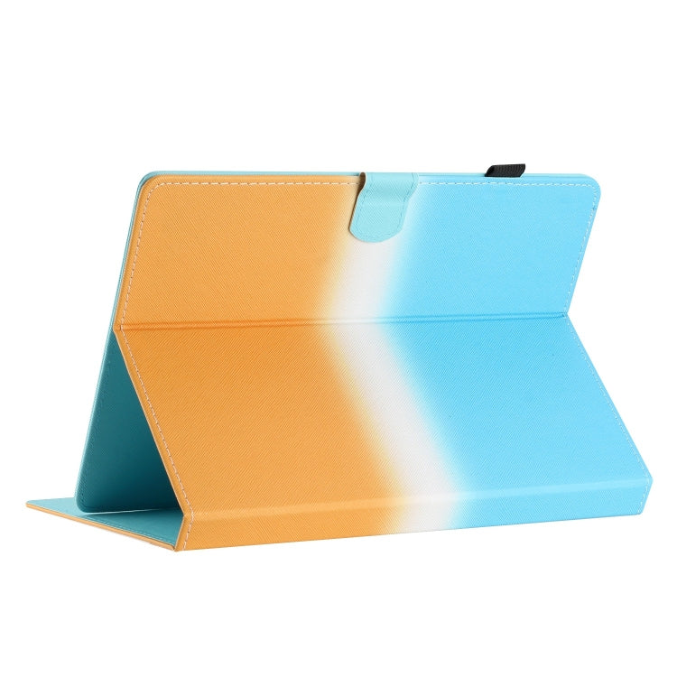 For 8 inch Universal Stitching Gradient Leather Tablet Case(Blue Orange) - 8 inch by buy2fix | Online Shopping UK | buy2fix