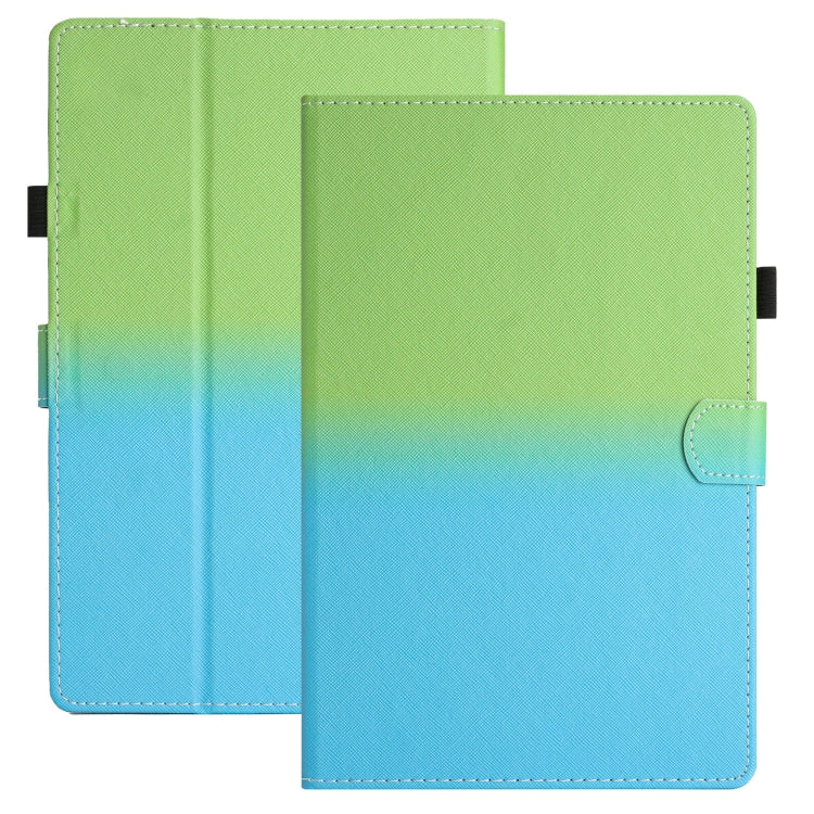 For 8 inch Universal Stitching Gradient Leather Tablet Case(Green Blue) - 8 inch by buy2fix | Online Shopping UK | buy2fix