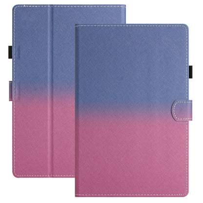 For 7 inch Universal Stitching Gradient Leather Tablet Case(Blue Rose) - 7 inch by buy2fix | Online Shopping UK | buy2fix