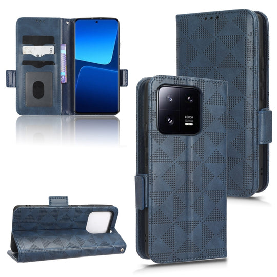 For Xiaomi 13 Symmetrical Triangle Leather Phone Case(Blue)