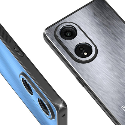 For OPPO A1 Pro / A98 Metal Brushed Texture Shockproof Phone Case(Silver) by buy2fix