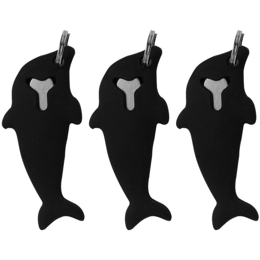 3pcs 2 in 1 Phone Tablet Card Removal Needle Dolphin Shape Card Opening Needle Cover(Black) - SIM Card Tool by buy2fix | Online Shopping UK | buy2fix