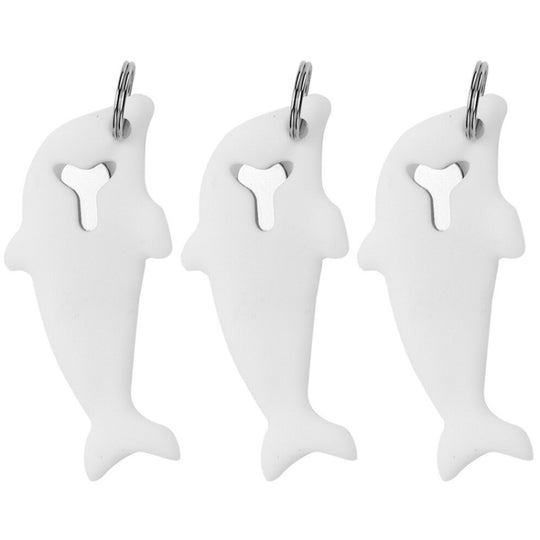 3pcs 2 in 1 Phone Tablet Card Removal Needle Dolphin Shape Card Opening Needle Cover(White)