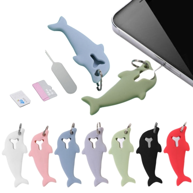 3pcs 2 in 1 Phone Tablet Card Removal Needle Dolphin Shape Card Opening Needle Cover(Green) - SIM Card Tool by buy2fix | Online Shopping UK | buy2fix