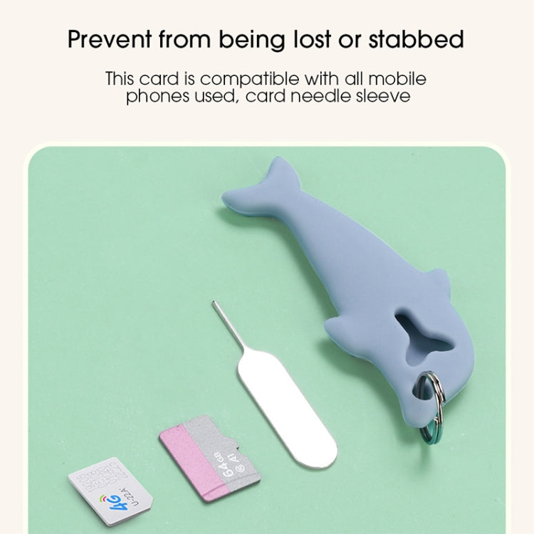 3pcs 2 in 1 Phone Tablet Card Removal Needle Dolphin Shape Card Opening Needle Cover(Green) - SIM Card Tool by buy2fix | Online Shopping UK | buy2fix