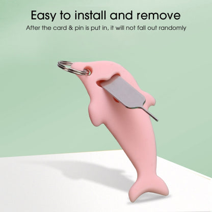 3pcs 2 in 1 Phone Tablet Card Removal Needle Dolphin Shape Card Opening Needle Cover(Blue) - SIM Card Tool by buy2fix | Online Shopping UK | buy2fix