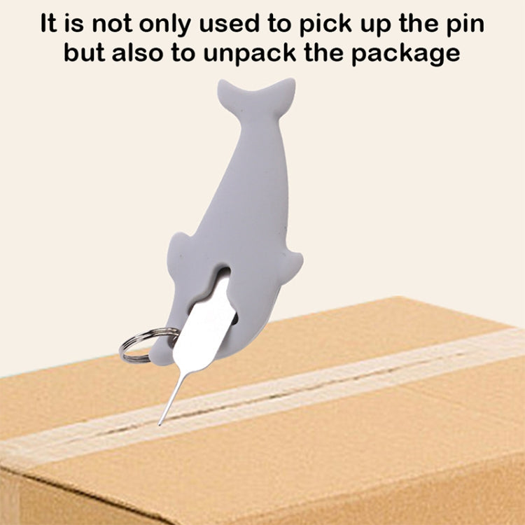 3pcs 2 in 1 Phone Tablet Card Removal Needle Dolphin Shape Card Opening Needle Cover(Green) - SIM Card Tool by buy2fix | Online Shopping UK | buy2fix