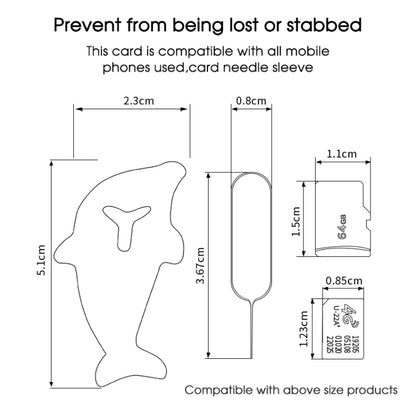 3pcs 2 in 1 Phone Tablet Card Removal Needle Dolphin Shape Card Opening Needle Cover(Grey) - SIM Card Tool by buy2fix | Online Shopping UK | buy2fix