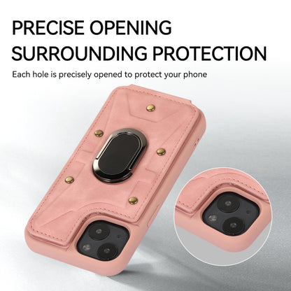 For iPhone 14 Plus Armor Ring Wallet Back Cover Phone Case(Pink) - iPhone 14 Plus Cases by buy2fix | Online Shopping UK | buy2fix
