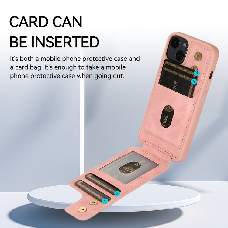 For iPhone 13 Armor Ring Wallet Back Cover Phone Case(Pink) by buy2fix