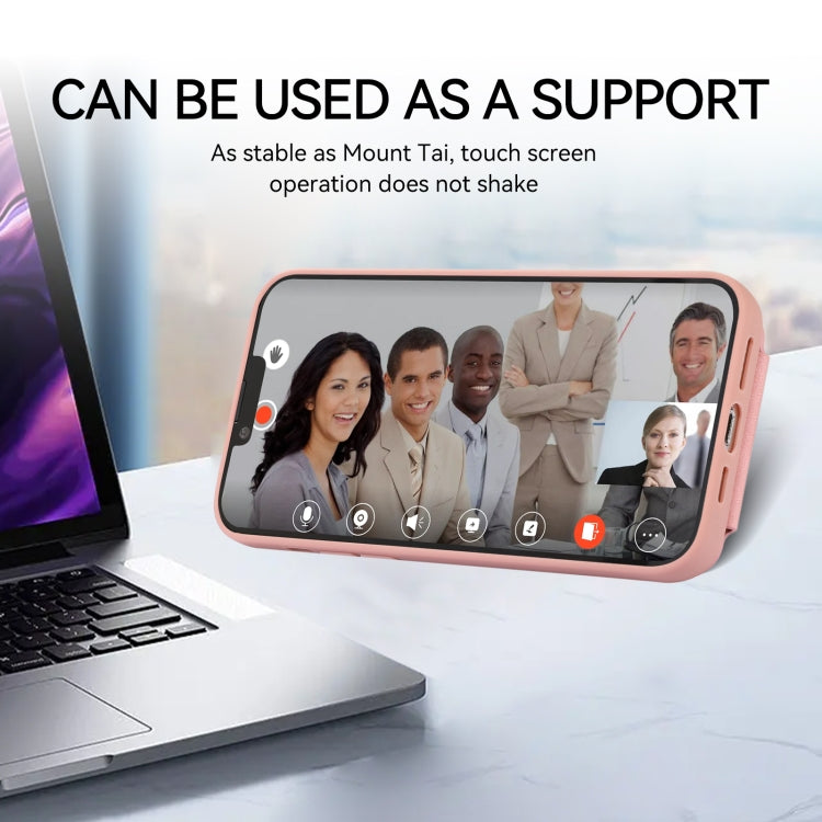 For iPhone 13 Pro Armor Ring Wallet Back Cover Phone Case(Pink) by buy2fix