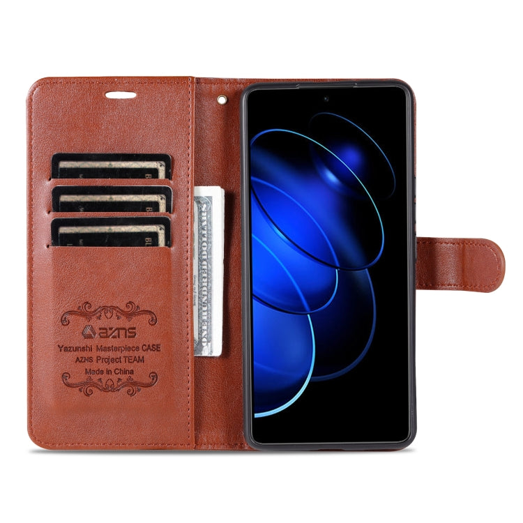 For Honor 80 GT 5G AZNS Sheepskin Texture Flip Leather Phone Case(Brown) - Honor Cases by AZNS | Online Shopping UK | buy2fix