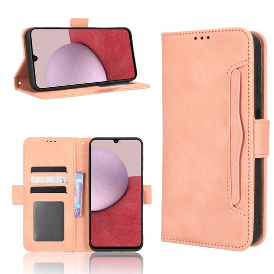 For Samsung Galaxy A24 4G Skin Feel Calf Texture Card Slots Leather Phone Case(Pink)