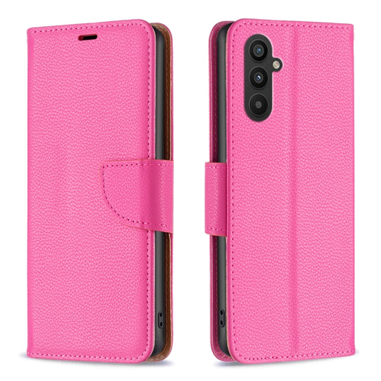 For Samsung Galaxy A24 4G Litchi Texture Pure Color Leather Phone Case(Rose Red)