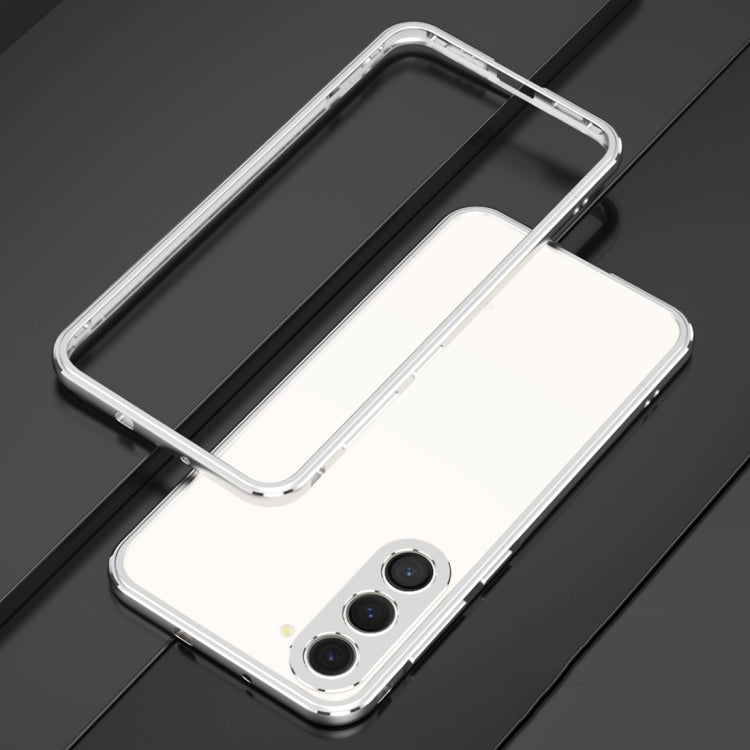 For Samsung Galaxy S23 5G Aurora Series Lens Protector + Metal Frame Phone Case(Silver) - Galaxy S23 5G Cases by buy2fix | Online Shopping UK | buy2fix