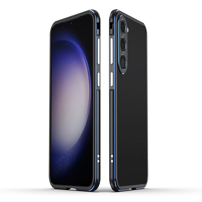 For Samsung Galaxy S23 5G Aurora Series Lens Protector + Metal Frame Phone Case(Black Blue) - Galaxy S23 5G Cases by buy2fix | Online Shopping UK | buy2fix
