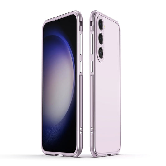 For Samsung Galaxy S23+ 5G Aurora Series Lens Protector + Metal Frame Phone Case(Purple Silver) - Galaxy S23+ 5G Cases by buy2fix | Online Shopping UK | buy2fix