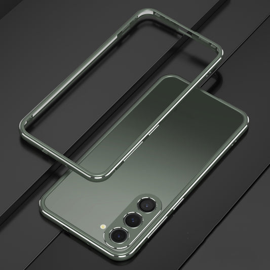 For Samsung Galaxy S23+ 5G Aurora Series Lens Protector + Metal Frame Phone Case(Green Silver) - Galaxy S23+ 5G Cases by buy2fix | Online Shopping UK | buy2fix
