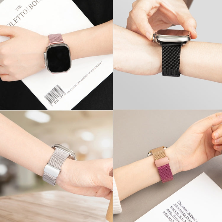 Milan Fold Buckle Metal Watch Band For Apple Watch Ultra 49mm&Watch Ultra 2 49mm / Series 9&8&7 45mm / SE 3&SE 2&6&SE&5&4 44mm / 3&2&1 42mm (Gradient Purple) by buy2fix