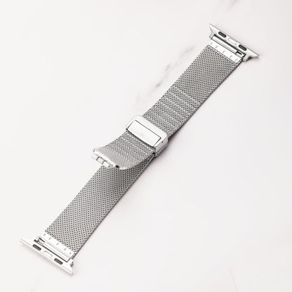 Milan Fold Buckle Metal Watch Band For Apple Watch Series 9&8&7 41mm / SE 3&SE 2&6&SE&5&4 40mm / 3&2&1 38mm (Orange Green) by buy2fix