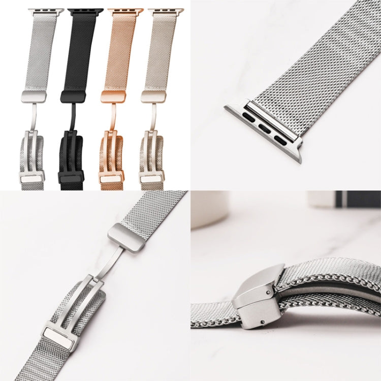 Milan Fold Buckle Metal Watch Band For Apple Watch Series 9&8&7 41mm / SE 3&SE 2&6&SE&5&4 40mm / 3&2&1 38mm (Orange Green) by buy2fix