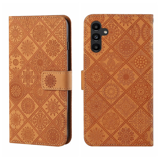 For Samsung Galaxy A24 4G Ethnic Style Embossed Pattern Leather Phone Case(Brown)