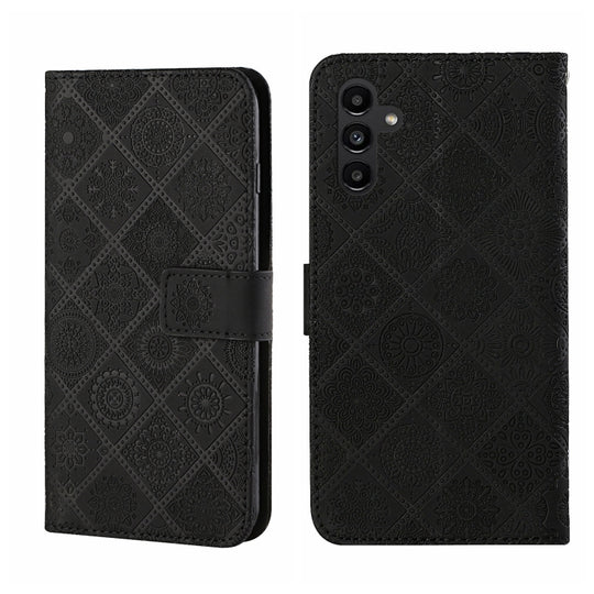 For Samsung Galaxy A24 4G Ethnic Style Embossed Pattern Leather Phone Case(Black)