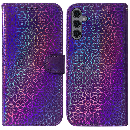 For Samsung Galaxy A24 4G Colorful Magnetic Buckle Leather Phone Case(Purple)