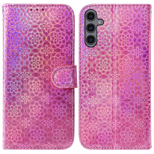 For Samsung Galaxy A24 4G Colorful Magnetic Buckle Leather Phone Case(Pink)