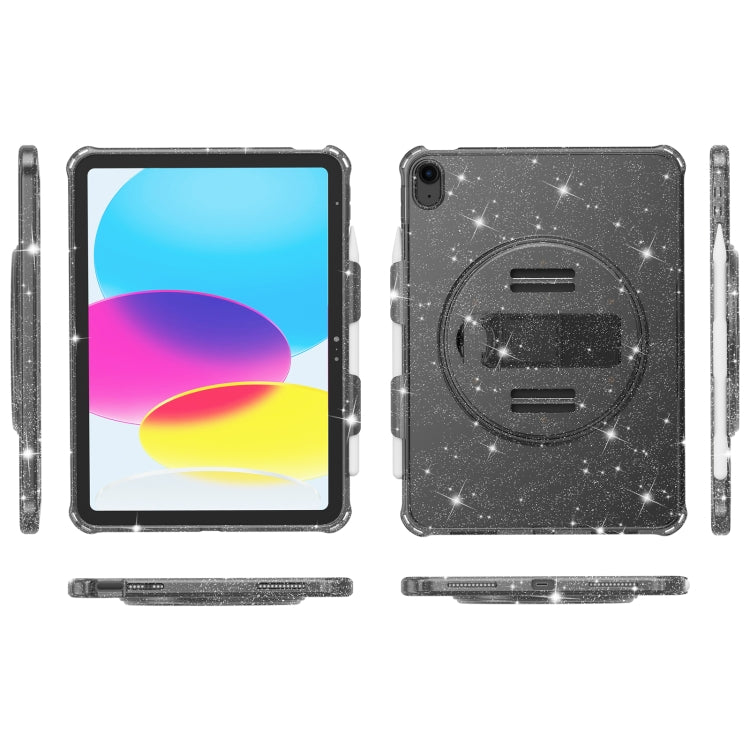 For iPad 2025 / 2022 Terminator Shockproof Glitter Powder Tablet Case with Holder(Black) - iPad 2025 / 2022 Cases by buy2fix | Online Shopping UK | buy2fix